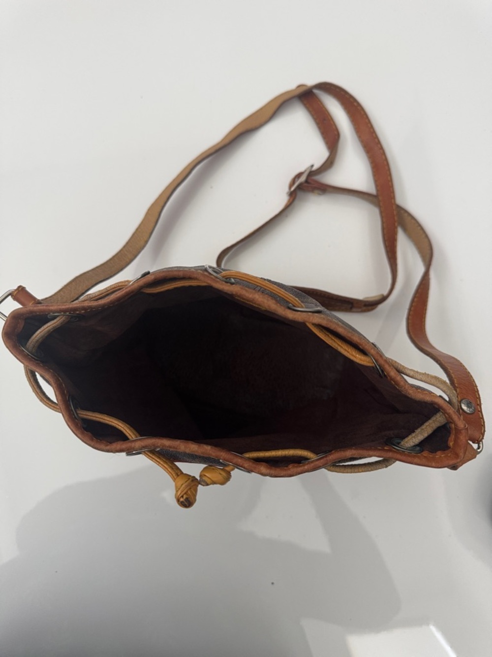 Unbranded Monogram Crossbody Bag in Brown for small projects vintage - Picture 2 of 2